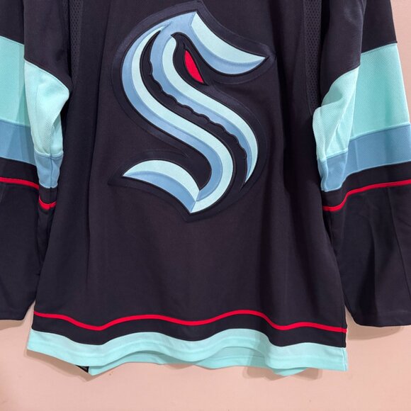Men's Adidas NHL Seattle Kraken Home Hockey Jersey Authentic GT5622 Size $180 - Picture 3 of 12